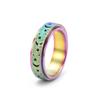 Suministro transfronterizo estrella hueca Luna anillo de acero inoxidable giratorio mate simple alivio de presión joyería para mujer