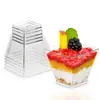Taza desechable para mousse de 2 oz plástico transparente cuadrada taza para postre de pudín taza cuadrada de plástico mini venta al por mayor en stock