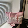 2026 bolsa feminina personalizada fofa e simples doce estilo coreano nova bolsa de mão de desenho animado bolsa de ombro bolsa de compras grande de moda