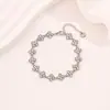 Pulseira de Contas de Zircônia Colorida de Alta Qualidade para Mulheres Marca Tendência Transfronteiriça de Moda Pulseira de Aço Titânio Versátil Pulseira de Trevo de Quatro Folhas