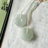Jade Verde Natural de Tianshan Jade de Seda Dorada de Xinjiang Colgante de Princesa Colgante de Paz Joyería de Jade Accesorio Collar Transmisión en Vivo