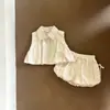 Conjunto de Verano para Niña 2026 Nuevo Estilo Coreano de Moda Conjunto de Dos Piezas con Chaleco sin Mangas y Shorts para Bebé