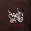 Pendientes Vintage Bordados Hechos a Mano de Estilo Étnico de Moda con Borlas Pequeñas, Joyería de Plata Miao de Yunnan, Color Blanco, Tamaño 41
