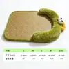 Cojín mat lavable y extraíble de verano para perro, colchoneta para dormir de gato, cama para mascotas cómoda y transpirable tejida en ratán con fibra vegetal refrescante