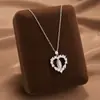 Comercio Exterior de Amazon Venta Caliente Collar de Acero de Titanio Temperamento Femenino Circonita Microincrustada Personalidad Cadena para Clavícula de Alto Sentido Colección Joyería