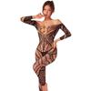 Lingerie Sexy para Noites Românticas, Roupa Sexy de Renda Transparente, Body Costas Nuas e Abertura Inferior, Não Precisa Tirar, Meias Arrastão, Dropshipping 6010