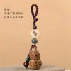 Bolsita de Sándalo Verde Portátil de Estilo Antiguo para Hombre con Cordón de Cadena de Máquina en Forma de C, Colgante Decorativo de Aromaterapia que se Puede Abrir