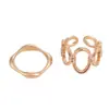 Anillo de dos piezas moda femenina viento frío no ajustable anillo de comida parejas diseño nicho sentido de diseño Accesorios Venta al por mayor
