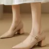 Sapato Mary Jane de Fivela Única Estilo Suave Mais Vendido para Mulheres Nova Coleção Primavera/Outono 2026 Salto Grosso Bico Fino Baixo Sapato Único