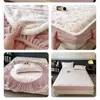 Lençol de Cama Ajustável de Veludo Leite com Padrão Esculpido, Capa de Cama com Cobertura Total de 360 Graus Meticulosamente Projetada, Antiestático, Grau Materno e Infantil, Macio e Quente