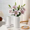 Jarrón Moderno de Flores Artificiales para Sala de Estar en Casa, Adorno Decorativo de Plástico Simple, Recipiente Redondo para Arreglos Florales de Mesa, Jarrón Creativo