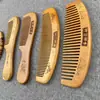 Peine de Madera de Durazno con Dientes Gruesos y Dientes Finos, Peine de Masaje Portátil Duradero para Hombres y Mujeres, Peine Alisador de Cabello Estilo Antiguo
