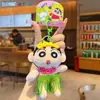 Autêntico Crayon Shin-Chan Série de Férias Azul Marinho Pelúcia Fofo Desenho Animado Chaveiro de Pelúcia Pequeno Pingente para Mochila Escolar de Homens e Mulheres
