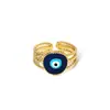 Anillo de Acero Inoxidable con Goteo de Aceite Transfronterizo Nuevo Pulsera Abierta de Oro de 18K con Galvanoplastia al Vacío Europea y Americana Ojo del Diablo