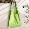 Popular Bolso Chaleco de Lona de Color Sólido con Logo Personalizable, Bolso de Hombro Estilo Coreano de Gran Capacidad, Bolsa de Tela Ecológica Lisa de Color Sólido