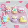 Mini Tetera Pequeña de Oso Anillo Salvavidas Conejo Señal de Calle para el Hogar Accesorios de Resina Pendientes Manicura Funda para Teléfono Móvil Accesorios para Pasador de Pelo