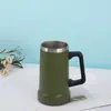 Taza de acero inoxidable con asa de 24 oz transfronteriza, gran capacidad, aislamiento al vacío, taza de cerveza, portátil para exteriores y coche, taza de coche, venta al por mayor