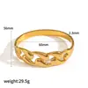 Malla de Viento Ins Red Elástica Pulsera de Acero de Titanio Apertura Sin Caída Oro de 18k Cara Ancha Pulsera de Acero Inoxidable Transfronterizo