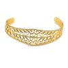 2-7010 Pulsera de Cobre para Mujer, Pulsera Abierta Ajustable en Forma de C, Accesorios de Joyería para Mujer, Corona de Pelo de Jade, Collar