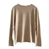Camiseta Térmica para Mujer Nueva Blanca de Invierno Manga Larga Ropa Interior de Punto Cuello Redondo Suéter con Felpa Ropa de Otoño e Invierno Top