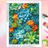 Pintura Diamante de Planta Verde Fresca, Novo Estilo com Diamantes Completos para Sala de Estar e Quarto, Ponto Cruz com Diamantes Simples de Planta e Flor