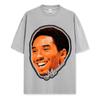Camiseta con estampado de celebridades de baloncesto, sencilla, transfronteriza, estilo americano, vintage, lavada, holgada, de peso pesado, informal, de manga corta, moderna.