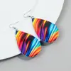 Pendientes de Gota de Agua Clásicos de Acrílico de Venta Caliente con Patrones Rayados de Colores
