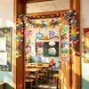 Pingentes de decoração de porta para a temporada de volta às aulas do jardim de infância e ensino fundamental, adereços de arranjo de guirlanda e fita para turma e sala de aula