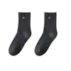 Meias de Urso Femininas Meia de Cano Médio Primavera Outono e Inverno Veludo Espessadas Quentes Meias de Toalha Meias de Algodão Pretas Meias de Cano Longo Terry