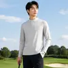 Camiseta deportiva de manga larga de secado rápido para hombre, para ciclismo y running, adecuada para primavera y otoño, con cuello alto, ideal para fitness, senderismo y actividades al aire libre, y con propiedades antibacterianas