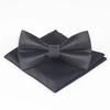 Set de Pajarita y Pañuelo de Bolsillo de Nuevo Estilo Moderno Boda Novio Padrino Moderno Traje de Hombre Cuadrado Cuadrado Boda Rayado Vintage