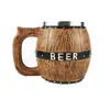 Taza de Cerveza de Madera de Acero Inoxidable Alemán, Alto Valor Estético, Cubo de Cerveza de Gran Capacidad, Suministros para Bar, Taza Popular para Cerveza de Barril