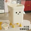 Papelera para Sala de Estar Sentido Avanzado Estilo Retro Doméstico Papelera para Inodoro Baño Libre de Suciedad Papelera de Anillo de Presión Manual