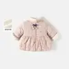 Ropa de Algodón para Niñas Otoño Invierno 2026 Nuevo Estilo Chaqueta Acolchada Infantil Abrigo de Algodón Ropa Exterior Engrosada con Terciopelo para Bebé Niña