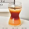 Copo de Vidro Criativo Estilo Ins com Curva na Cintura para Bebidas Geladas, Copo de Suco, Copo de Refrigerante, Copo para Café Latte