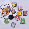 Tema Animal de Desenho Animado Bebendo Chá de Leite Charms de Sapato Fofos Borracha Macia de PVC Acessórios para Sapato Tamanco Removíveis Acessórios para Sapato Transfronteiriços