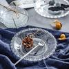 Prato de vidro transparente prato de frutas doméstico criativo moderno sala de estar bacia de frutas de estilo europeu prato de sementes de melão uma geração de cabelo