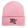 Estilo Novo Transfronteiriço Carta Ny Bordado Nova Iorque Malha Pura Acrílica Gorro Quente de Inverno