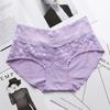 Ropa interior de mujer modal de encaje sin costuras, transpirable, sedosa, de doble capa, cintura ancha y media. Bragas para mujer.