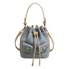 Bolsa para Mujer Yuezi 2026 Verano Nuevo Bolso de Moda Versátil Bolso de Hombro Cruzado Bolso de Mano Retro Bolso Cubo con Cierre de Cordón Bolsos