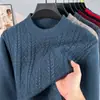 Comércio exterior dropshipping transfronteiriço outono e inverno 2026 suéter de tricô grosso gola redonda casual modelagem solta malha popular versátil para homens
