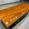 Mesa de Chá Okan de Madeira Maciça Placa Grande Estilo Chinês Mesa e Cadeira de Escritório para Chefe Combinação de Troncos