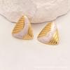 Pendientes Triangulares de Acero Inoxidable con Esmalte de Concha Moda Transfronteriza Temperamento Retro Nicho Simple Lujo Ligero Pendientes Populares