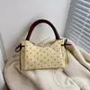 2026 Nuevo Bolso de Mano de Estampado de Lunares Gran Capacidad para Mujer Bolso Cruzado de Hombro Suave de Bloques de Color Retro con Lazo