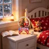 Adorno de cuenta regresiva de 25 días para Navidad, calendario de reloj giratorio, decoración de mesa de madera, decoración de escritorio navideña de dibujos animados