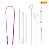 Amazon Set de Ensartador de Cuerda Elástica Largo Plástico Guía de Banda Elástica Ensartador de Doble Agujero Pinza para Ensartar