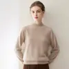 Suéter de cachemira para mujer de cuello medio alto, prêt-à-porter de primera línea, jersey de punto 100% cachemira pura, capa interior de alta gama