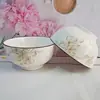 Conjunto de Tigelas e Pratos Cerâmicos com Padrão de Pedra, Moderno e Simples, para Uso Doméstico, Novo Modelo 2025, Cor Sob Esmalte, Tigelas e Pratos de Alto Valor Estético, Atacado de Louças