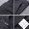 Pantalones de lana para hombre con corte tridimensional otoño e invierno rectos cepillados sin planchar casuales ajustados negocios pantalones de lana negros moda