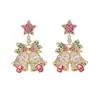 Pendientes Navideños Atmosféricos Diseño de Nicho Hechos a Mano con Perlas y Cuentas Pendientes de Árbol de Navidad Pendientes Simples Versátiles Lindos